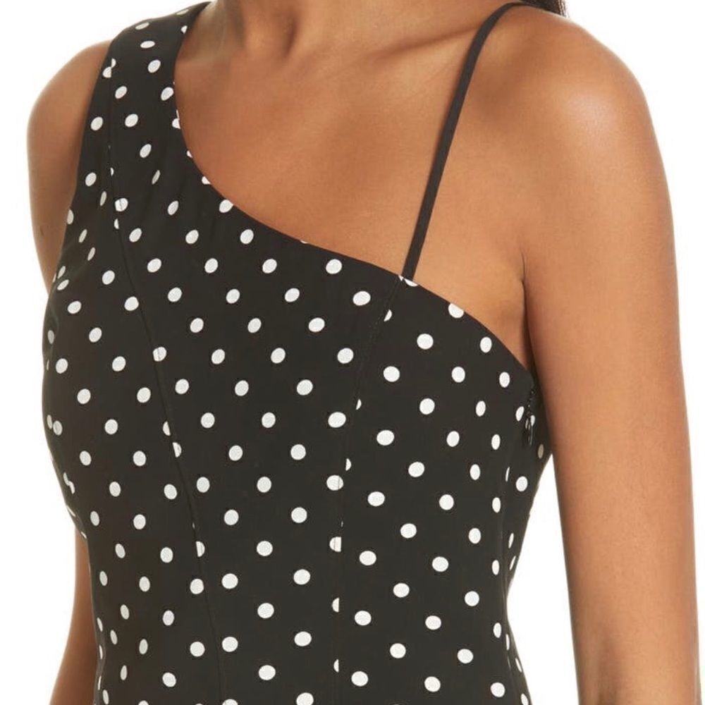 CINQ A Sept Maayan one shoulder top polka Dot size XL - Picture 4 of 11